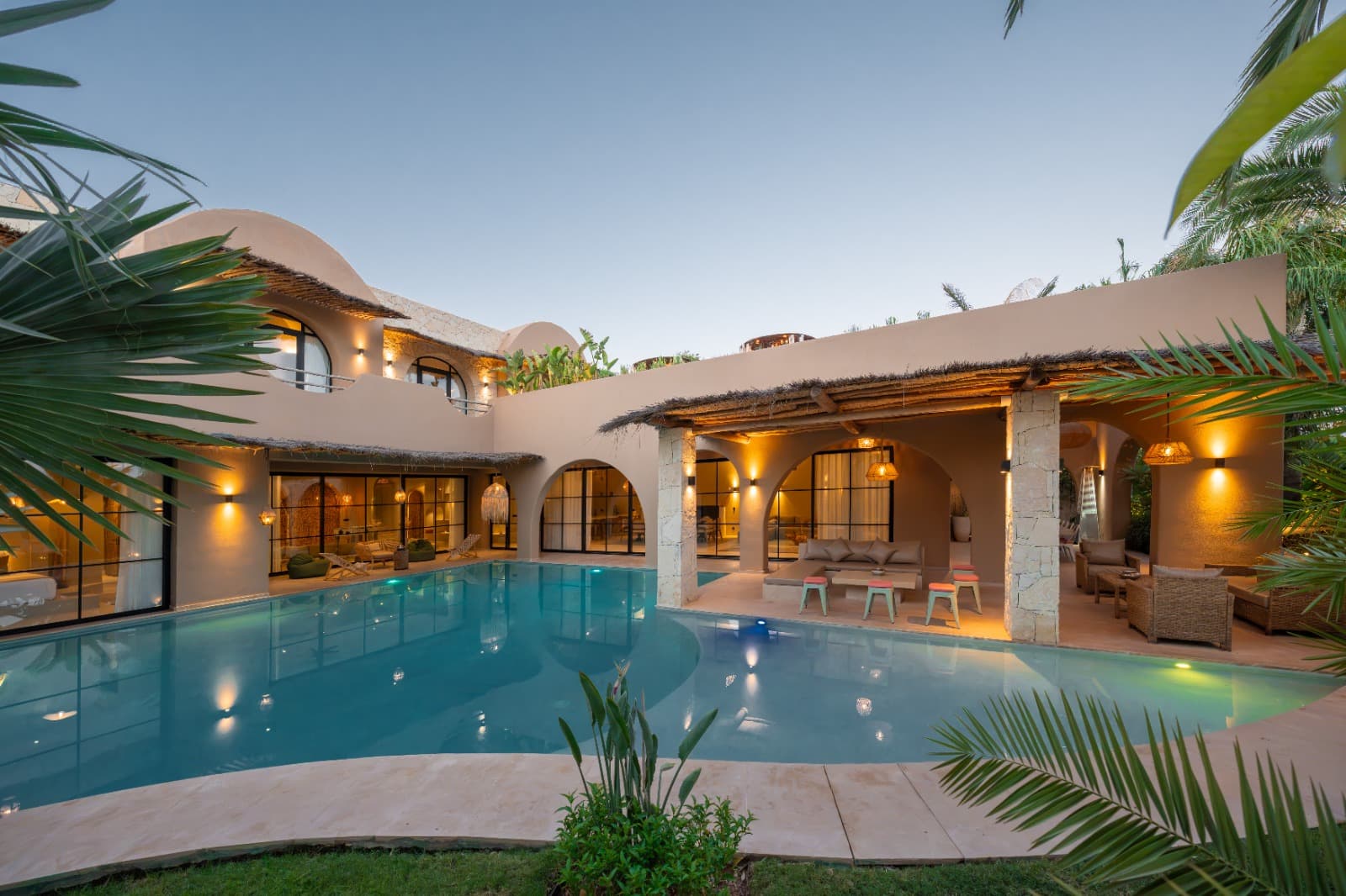 Villa de luxe style Bali avec piscine à vendre au Golf d'Amelkis, Marrakech
